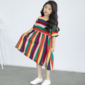 Nouvelle robe de princesse moderne pour filles, robe de fête arc-en-ciel fantaisie thaïlandaise pour filles et enfants en été, provenant d'un fournisseur chinois - Product Image 3