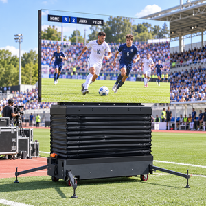 Pantalla LED móvil P3 para exteriores sobre ruedas, pantalla de video LED reutilizable para alquiler en eventos deportivos, pantalla resistente al viento para transmisión en vivo de puntuaciones en exteriores - Product Image 2