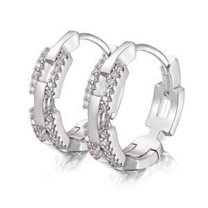 Boucles <span class=keywords><strong>d</strong></span>'oreilles créoles en laiton plaqué or 18 carats de style bohème, personnalisables, avec design en zircon, bijoux unisexe, cadeau - Product Image 2