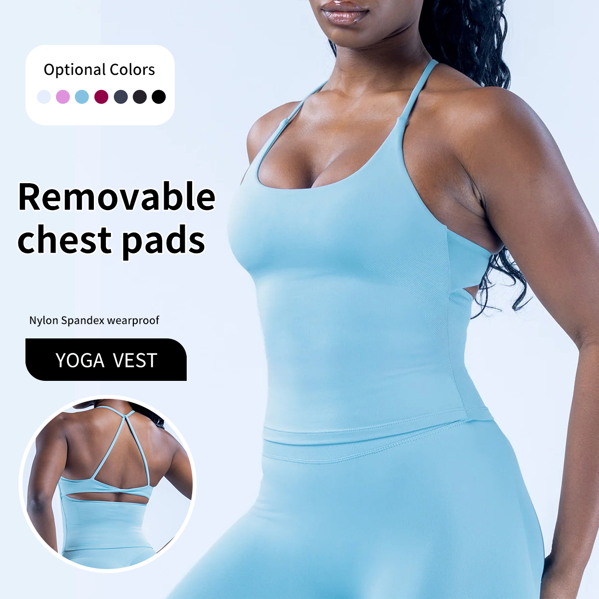 Seamless High-Elastic Cross-Shaped Yoga West with a Beautiful Back Sexy Halter Shock-Absorbing Fitness Yoga Top