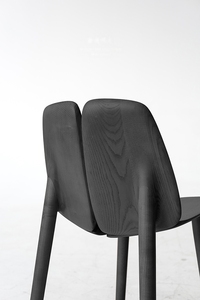 Silla de Comedor de Madera Maciza de Estilo Nórdico Minimalista Tongchongzhe, Silla de Estudio de Fresno Blanco/Nogal Negro con Diseño de Pétalo - Product Image 6