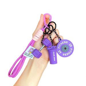 Fitness Silicone Keychain Set Detachable <b>Dumbbell</b> Water Bottle Pendant Creative Gym Gift for Athletes Fitness Lovers - Product Image 5