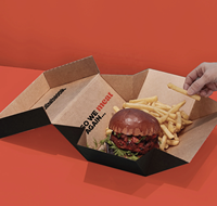 Caja de papel de embalaje de hamburguesa de perro caliente de grado alimenticio para llevar personalizada