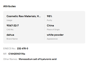 Venta Especial de Materias Primas Cosméticas, Hialuronato de Sodio en Polvo CAS 9067-32-7, Hialuronato de Sodio para el Cuidado de la Piel, Hidratante y Reparador - Product Image 6
