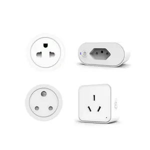 AU Standard WiFi Smart Socket with South African Three-Pin Plug, BR Standard TuYa Power Metering Alexa Voice Control Socket