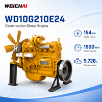 Moteur diesel WEICHAI WD10G210E24 154 kW 1900 tr/min, 6 cylindres en ligne, pour chargeuse sur pneus, machines de construction