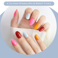 AIERFEI Faux Ongles à Presser de Haute Qualité Couleur Sauge Foncée OEM 96 Pièces Elliptiques Couleur Unie ABS 4 Couleurs 24 Pièces OEM/ODM