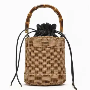 wholesale Best selling natural rattan handbag woven high quality bags summer Beach straw bag