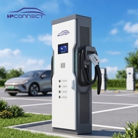 Estación de Carga para Vehículos Eléctricos de Corriente Continua de 60KW, 120KW, 320KW con Pantalla Publicitaria de 32 Pulgadas, Doble Conector CCS1 CCS2 CHADEMO GBT, OCPP 1.6J, 4G, RFID, IP54