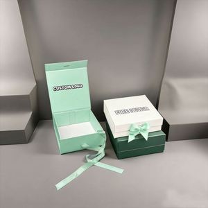 Caja de Regalo de Lujo con Tapa Magnética en Oro Rosa y Rosa Bebé |   Cajas de Cartón Rígido para Souvenirs y Cosméticos con Cinta Decorativa - Product Image 3