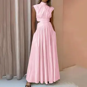 New Stand Neck Summer Elegant Women Sexy Casual Holiday Style Dresses Women Elegant Summer Casual Dresses