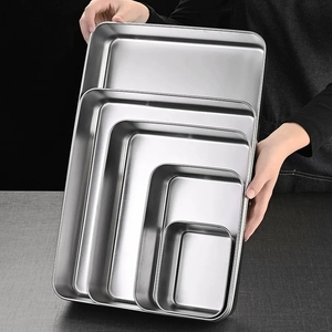 Assiette à <span class=keywords><strong>tiramisu</strong></span> en acier inoxydable 304 à fond <span class=keywords><strong>plat</strong></span>, compatible micro-ondes, dorée, <span class=keywords><strong>pour</strong></span> accompagnement, préparation culinaire, hot pot et boîtes repas - Product Image 4