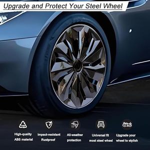 <span class=keywords><strong>Tapacubos</strong></span> Universales de 14/15/16'' para Ruedas, Tapas de Llanta a Presión para Coche, Camioneta, SUV, Material ABS, Juego de 4 - Product Image 4