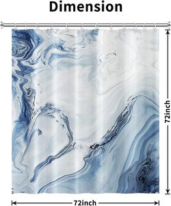 Cortina <span class=keywords><strong>de</strong></span> Ducha <span class=keywords><strong>de</strong></span> Mármol Azul - Impermeable para Decoración <span class=keywords><strong>de</strong></span> <span class=keywords><strong>Baño</strong></span>, Impresa y Lavable con Ganchos, 72x72 Pulgadas - Product Image 2