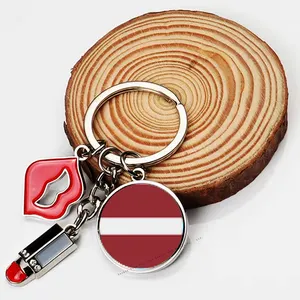 Factory wholesale Zinc alloy LATVIA key chain for promotion gifts customized logo keyring key chain