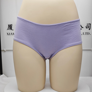 2026 Bragas de corte alto personalizadas para mujer - Estilo de cintura media con fibra plateada, patrón liso, cintura lavada - Product Image 2