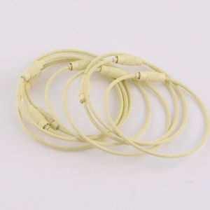 Llavero de alambre de acero inoxidable colorido, colgante multifuncional ajustable con botón y tornillo giratorio para accesorios de bricolaje - Product Image 5