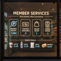 Film LED transparent auto-adhésif pour vitrine de magasin de proximité