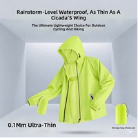 Veste de pluie intégrale ultra-fine, grande taille, en polyester, imperméable, coupe-vent, écologique, pour hommes et femmes, avec coutures thermosoudées