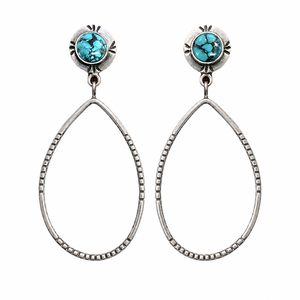 Orecchini Vintage a Goccia Grande Blu-Verde da Donna, Gioielli di Moda Statement - Product Image 1