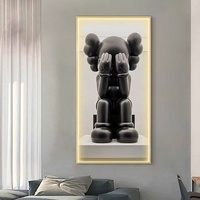 Décoration murale LED pour salon moderne JZ, impression UV, affiche d'art avec ours, peinture décorative d'animaux en porcelaine de cristal