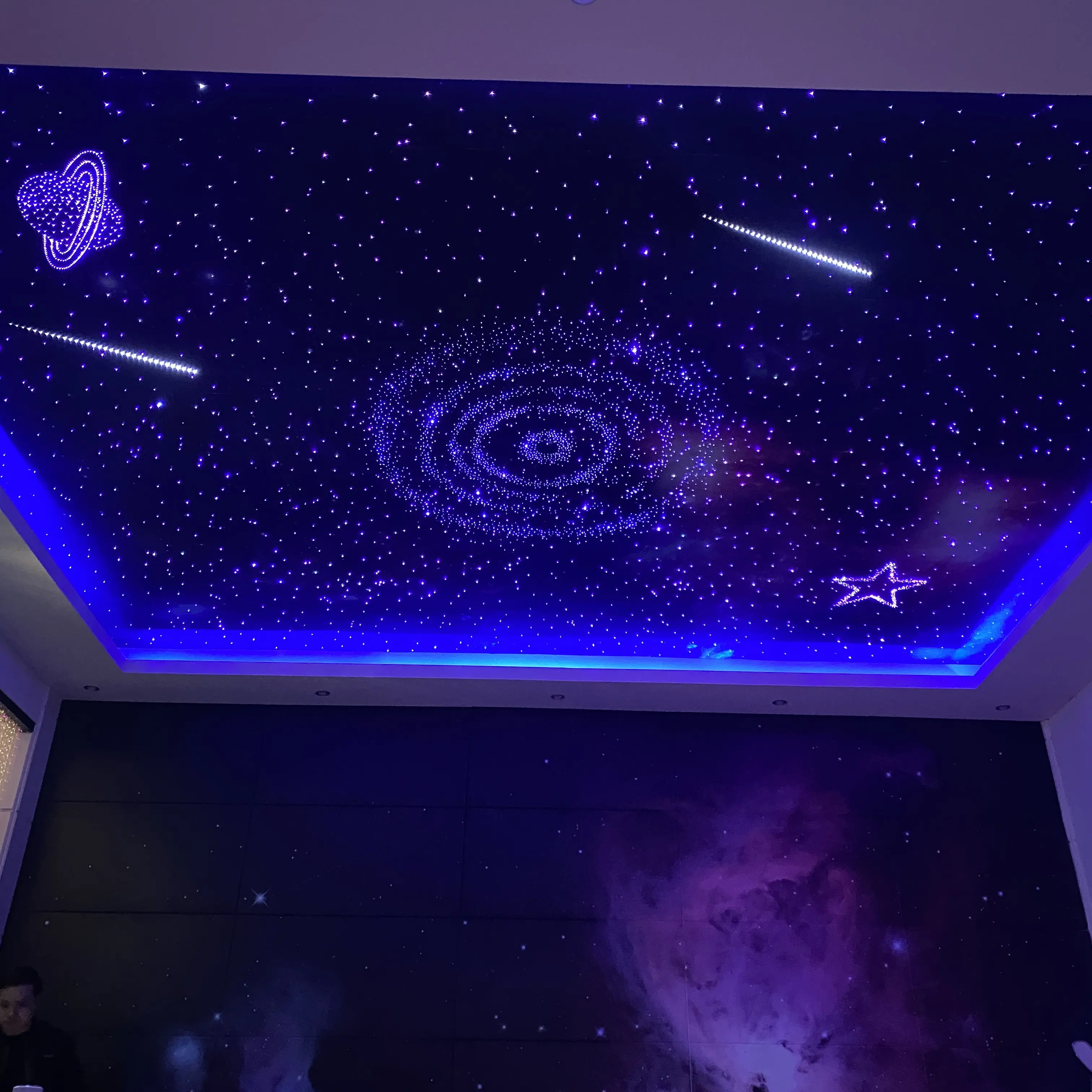 Rspof Sky Starry Plafondverlichting Glasvezel Licht Met Knipperende Meteoor Fonkelende Sterren