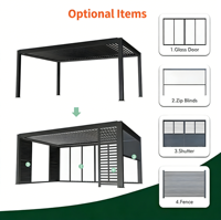 Pergola motorisée à lames orientables en aluminium sur mesure, moderne, pour villa, jardin, imperméable, pergola de patio extérieure