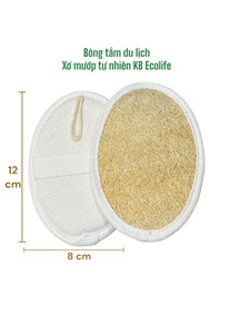 <b>Natural</b> loofah travel bath <b>sponge</b> exfoliates and deeply cleanses skin safely 10x8 cm size Convenient for traveling - Product Image 5