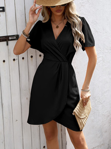 King Mcgreen Star 2025 verano nuevo vestido <span class=keywords><strong>invisible</strong></span> con cremallera Color sólido cintura-ceñido elegante vestido de mujer - Product Image 4