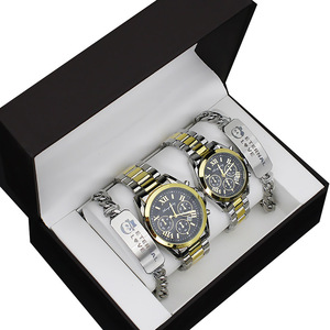 Stainless Steel Wristband Lover's Quartz <strong>Watch</strong> <strong>Set</strong> Gift Box Montres Fashion Couples Wristwatch - Product Image 4