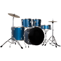 Ensemble de batterie acoustique métallique 5 pièces avec 2 cymbales, corps en peuplier, et supports complets pour la pratique à domicile et les débutants (enfants) - Vente en gros