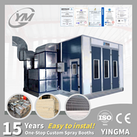 Cabine de peinture automobile 30 kW à chauffage électrique, 3 portes en aluminium, certifiée CE ISO, pour usage industriel, installation facile, DIY, garage domestique, auto