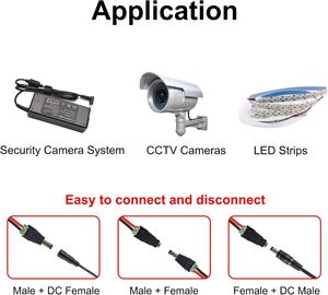 पुरुष महिला डीसी बिजली आपूर्ति कनेक्टर 2.1 मिमी * 5.5 मिमी प्लग करने के लिए स्क्रू टर्मिनल ब्लॉक विद्युत टर्मिनल कनेक्टर प्लग - Product Image 6