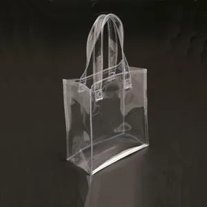 Super transparent pvc shoulder bag pvc tote bag in heat sealed process