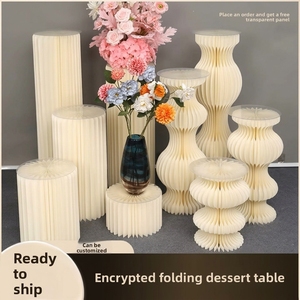 Accessoires de fête de mariage : <span class=keywords><strong>Colonne</strong></span> romaine pliable pour table de desserts, ornements cylindriques, décorations de fenêtre en papier portables et haut de gamme - Product Image 1