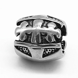 yunnique Stainless Steel Oval <b>Spacer</b> Beads 5.0mm Aperture Retro Design For Jewelry Making - Product Image 3