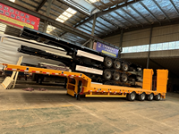 Semi-remorque surbaissée Aotong robuste 48ft 53ft à plateforme dépliable 80T avec col de cygne détachable