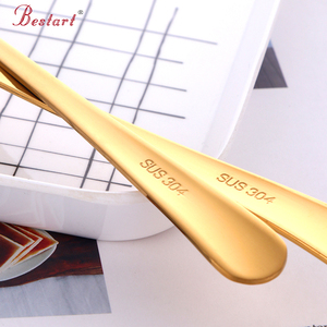 Ensemble de cuillères à glace, confiture et miel BUYERSTAR en acier inoxydable plaqué or, forme de fleur d'étoile, manche long, écologique, pour les fêtes, effet miroir - Product Image 5