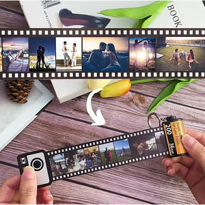 <strong>Couple</strong> Gifts DIY <strong>Photo</strong> Text <strong>Albums</strong> Cover Keyrings Custom Memorial UV Film Roll Keychain for Valentine's Day Lover Present 10pcs - Product Image 3