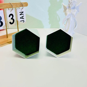 Pot de fleurs en diamant multifacettes, style nordique, blanc et vert clair, en plastique, décoration de plantes artificielles pour hôtel et restaurant - Product Image 3