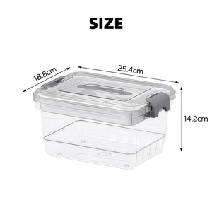 Caja de Almacenamiento de Plástico Transparente con Asa, Caja de Almacenamiento de Dos Niveles para Artículos del Hogar, Medicamentos, Herramientas, Cosméticos - Product Image 2