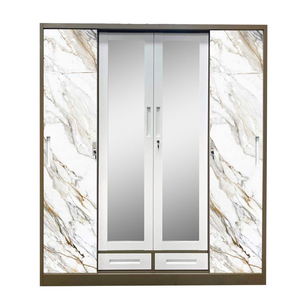 Armoire d'impression couleur armoires à <span class=keywords><strong>portes</strong></span> coulissantes chambre à coucher almirah fer design <span class=keywords><strong>placard</strong></span> armoire en métal <span class=keywords><strong>miroir</strong></span> 4 <span class=keywords><strong>portes</strong></span> armoire en acier - Product Image 6