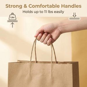 White Brown <b>Bread</b> Baking Kraft Paper <b>Bags</b> With Logo, Custom Snack Burger Food <b>Bag</b>, Cake Coffee Shop Takeaway <b>Bag</b> With Handles - Product Image 4