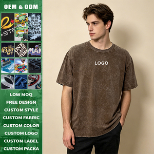 เสื้อยืดโอเวอร์ไซส์ทรงยูนิเซ็กซ์ พรีเมียม ล้างสีแบบแอซิดวอช น้ำหนัก 230 กรัม ผ้าคอตตอนถัก 100% คุณภาพสูง รับสกรีนลายตามสั่ง - Product Image 1