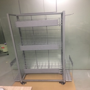 Présentoir <span class=keywords><strong>parapluie</strong></span> double face Panier en fer détachable Supports d'affichage à revêtement électrique avec roulettes <span class=keywords><strong>pour</strong></span> la vente de point de supermarché - Product Image 2
