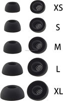 Puntas de Silicona de Repuesto para Auriculares Inalámbricos JBL Tour Pro 3, Accesorios para Cubiertas de Auriculares, 10 Pares (XS/S/M/L/XL) (Negro)