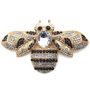 Joyería de talla grande personalizada, broches de moda de cristal con diamantes de imitación, broche de abeja para vestido de señora, broche al por mayor - Product Image 1