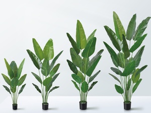 H116 Nouvelle plante artificielle Oiseau de <span class=keywords><strong>paradis</strong></span>, Arbre bananier à grandes feuilles en tissu de soie, en pot, pour décoration artistique maison et hôtel - Product Image 5