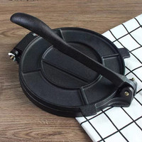 Presse à pâte en fonte épaissie - Presse à pâte multifonctionnelle, fabricant de peau de raviolis/pains + Poêle à frire et à muffins non revêtue