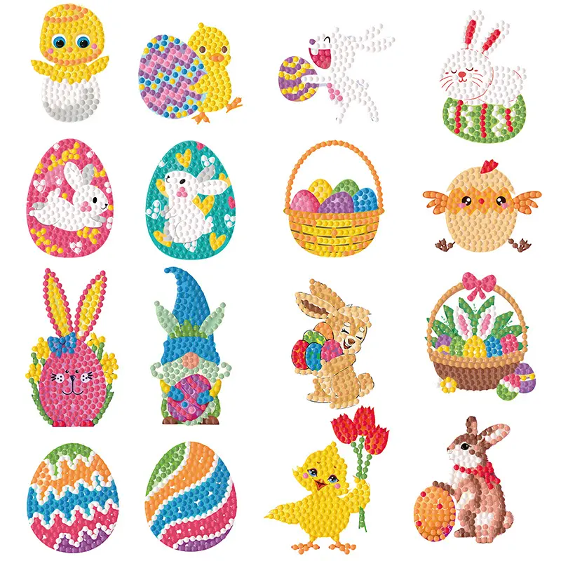 DIY Diamond Wall Stickers Kits Animal Design Diamond Painting Stickers Children Gifts For Easter Home Decoration Handmade Craft